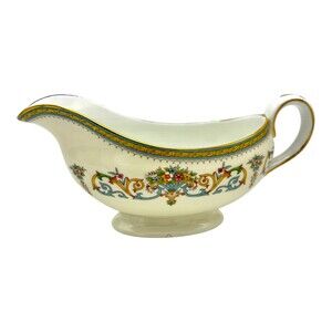 Aynsley Henley Gravy Boat Fine Bone China from England Floral Gold Trim